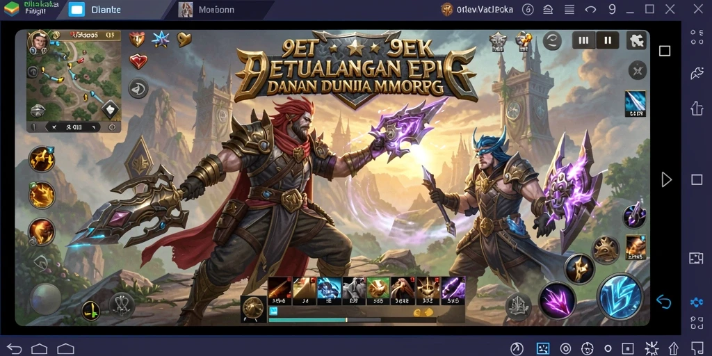 Screenshot 9ET menampilkan pertempuran seru dalam dunia MMORPG.