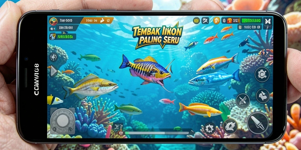 Screenshot gameplay CANVA168 yang menampilkan aksi menangkap ikan.