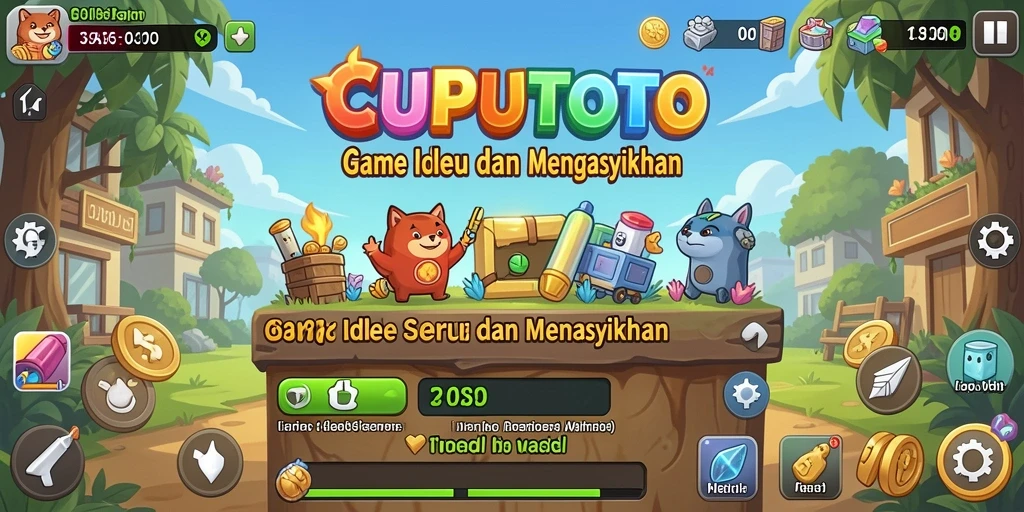 Tangkapan layar CUPUTOTO menampilkan gameplay idle yang seru dan menarik.