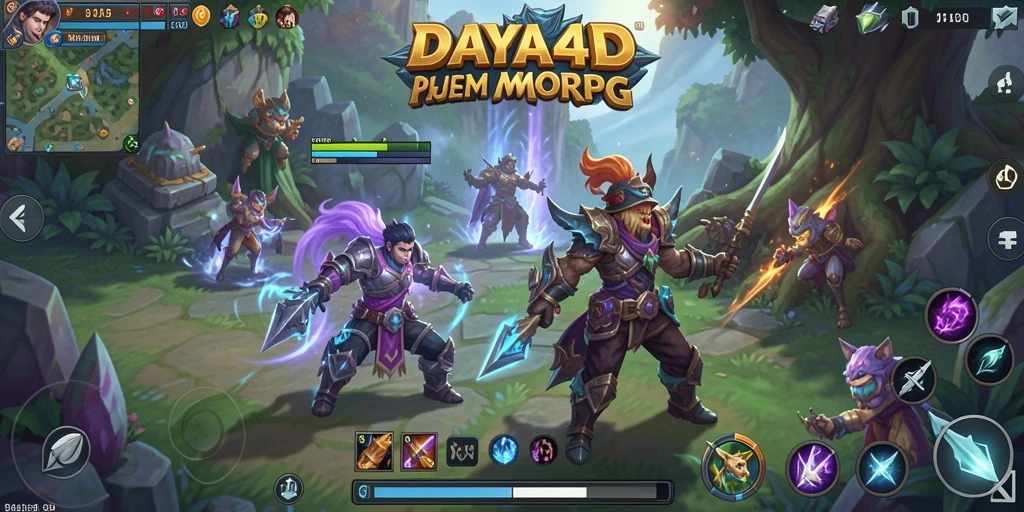 Screenshot gameplay <strong>DAYA4D</strong> menampilkan aksi pertarungan sengit di dunia fantasi.