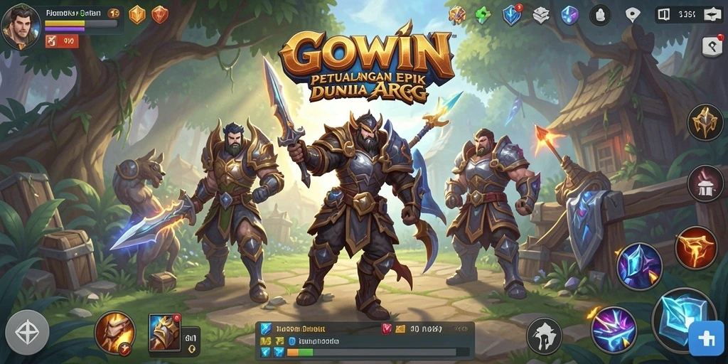 Screenshot GOWIN menampilkan aksi epik dalam permainan ARPG.