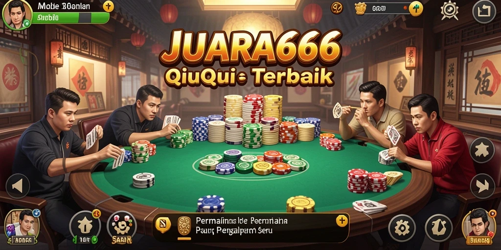 Tampilan gameplay JUARA666 dengan kartu QiuQiu yang menarik.