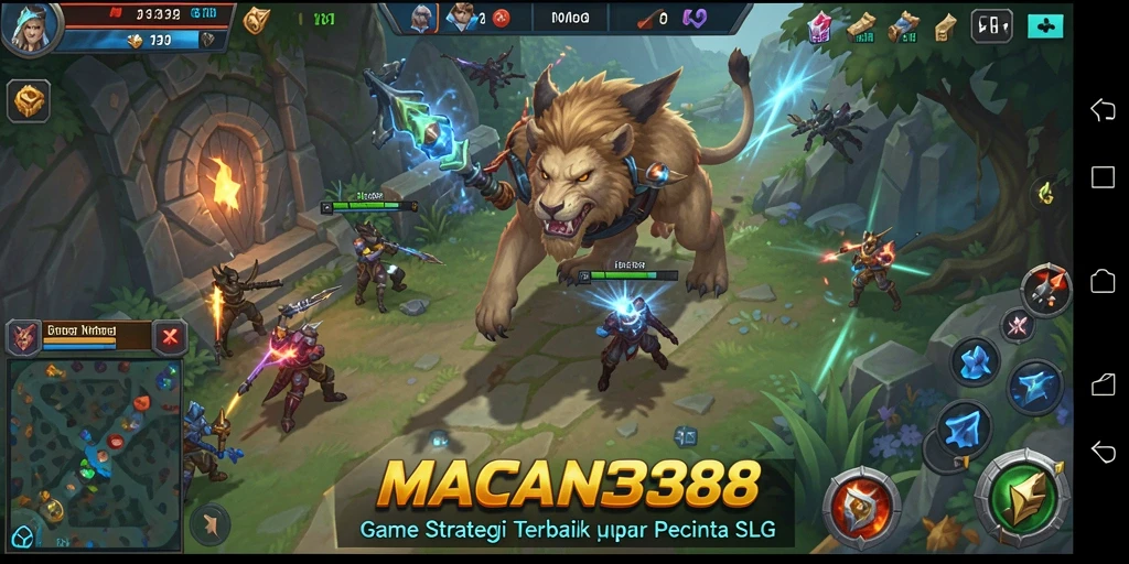 Screenshot gameplay yang menampilkan strategi SLG yang mendalam.