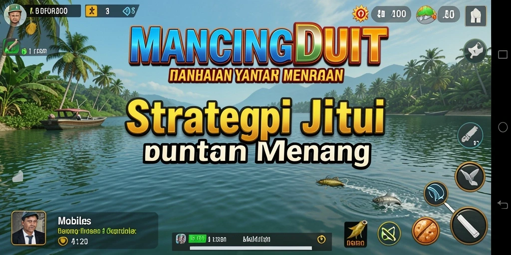 Tampilan gameplay strategis MANCINGDUIT dengan karakter dan tantangan.