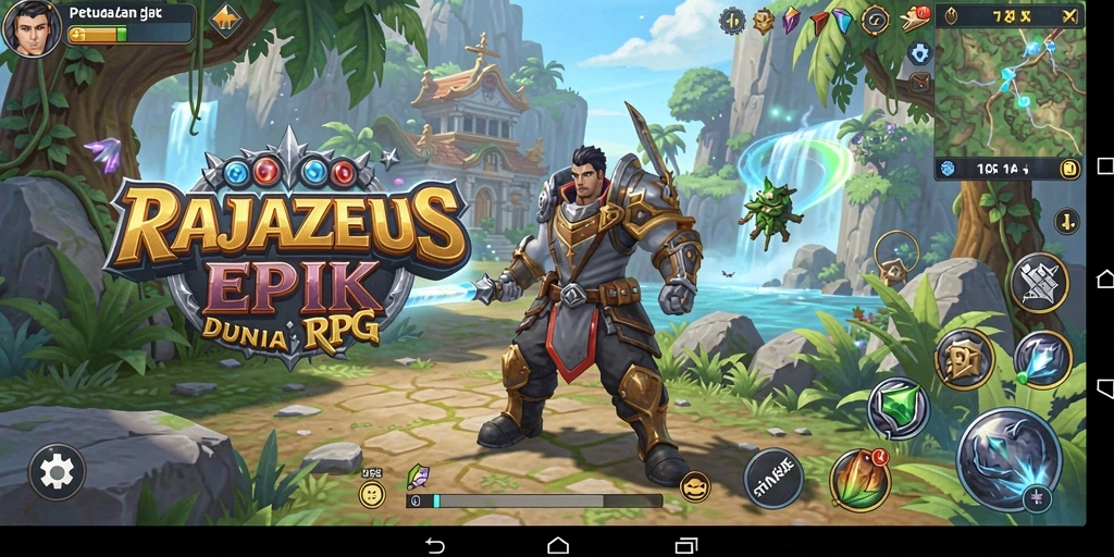Screenshot menampilkan aksi pertarungan mendebarkan di RAJAZEUS.