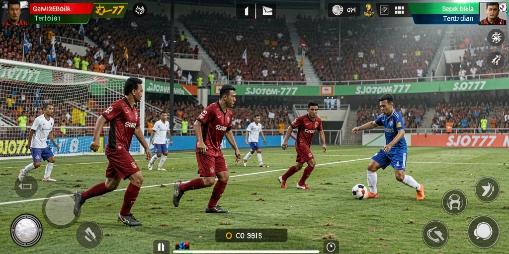 Tampilan permainan SJO777 dengan aksi sepak bola yang mendebarkan.