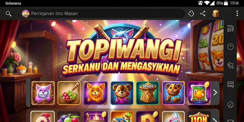Screenshot gameplay TOPIWANGI menampilkan keseruan permainan Slot yang memikat.